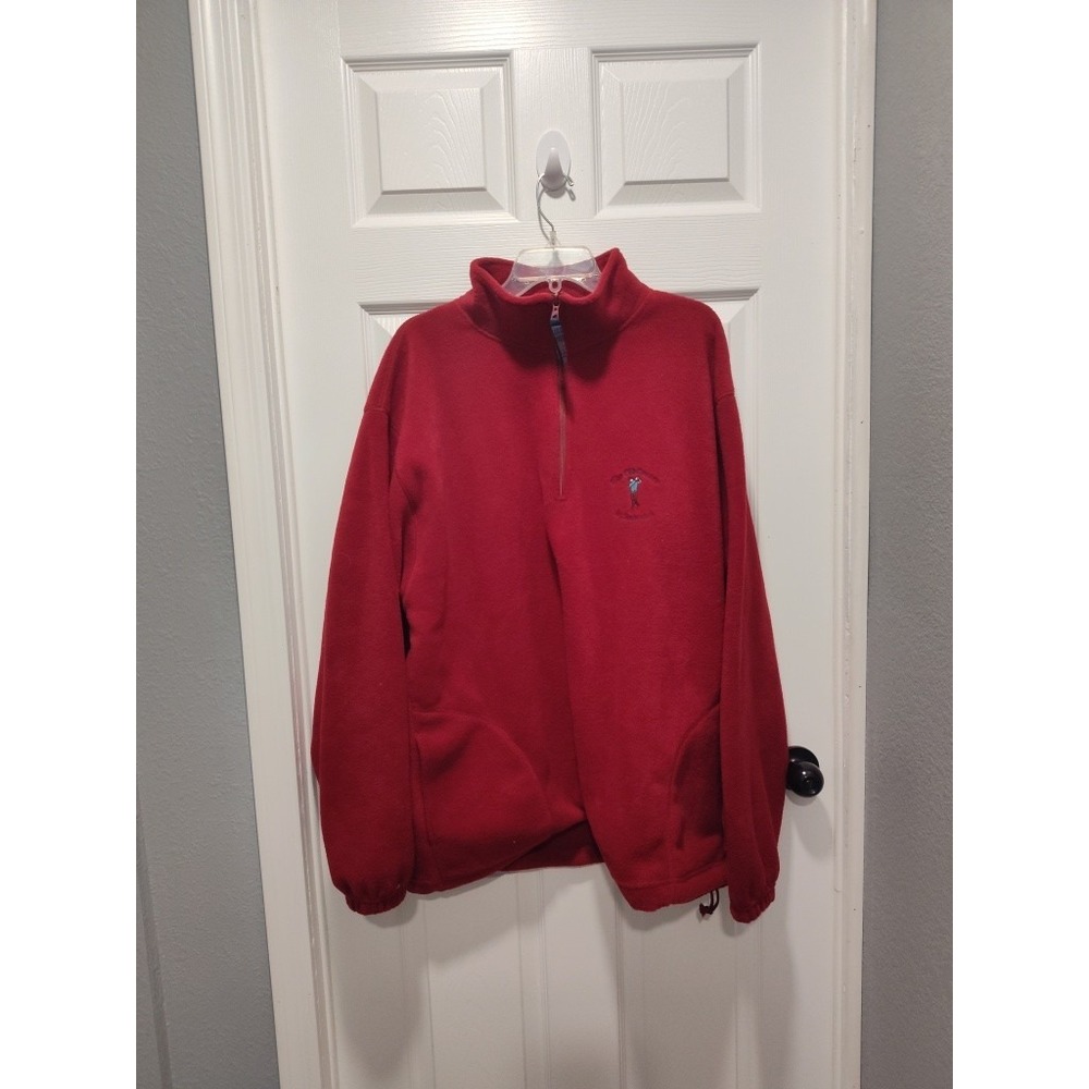 The Old Course St Andrews Swilcan Bridge Collection Red 1/4 Zip Pullover XLarge - Picture 6 of 9